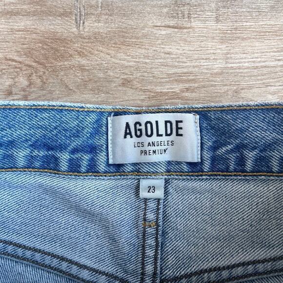 AGOLDE Parker Cut Off Denim Shorts - Swap Meet - Size 23 - Picture 3 of 6